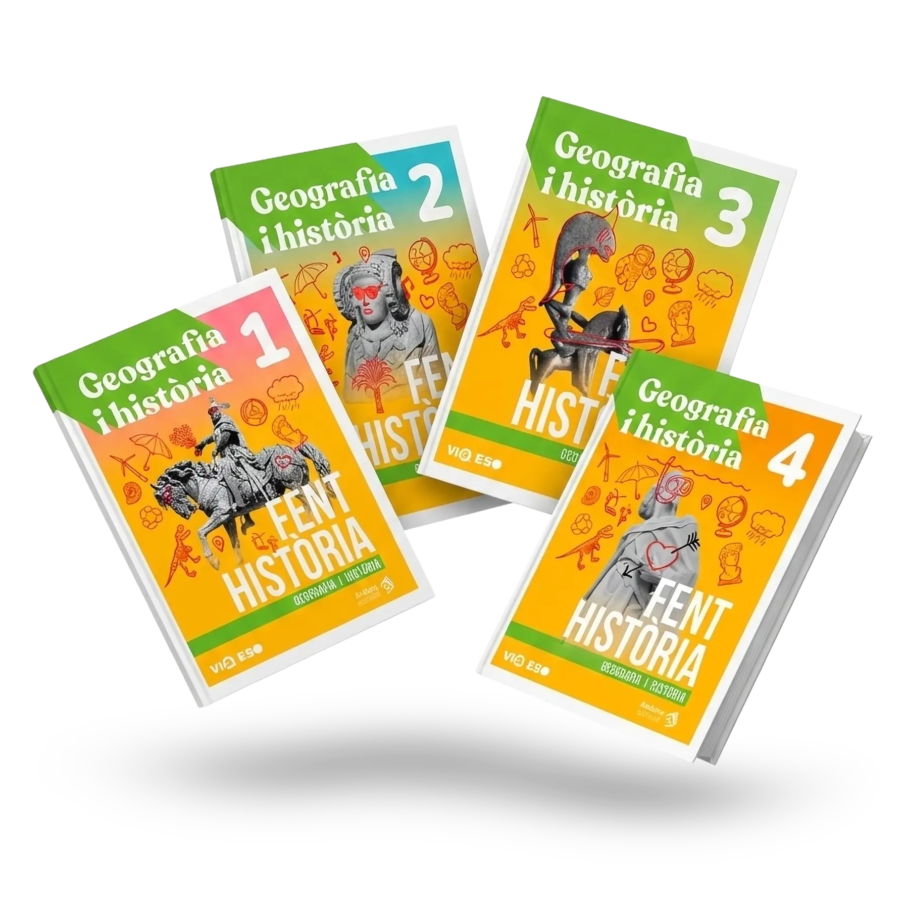 Cobertes dels llibres de Geografia i Història d'Andana per a la ESO